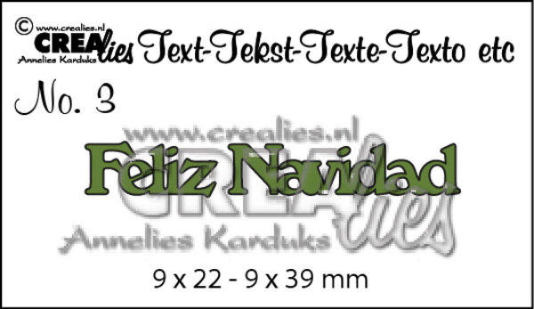 Crealies Text Dies Spanish No. 3 Feliz Navidad (CLES03)