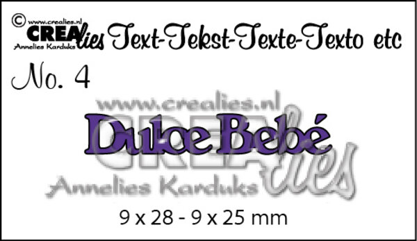 Crealies Tekst Stansen Spanish No. 4 Dulce Bebe (CLES04)