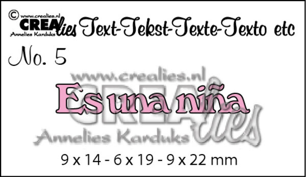 Crealies Text Dies Spanish No. 5 Es una Nina (CLES05)