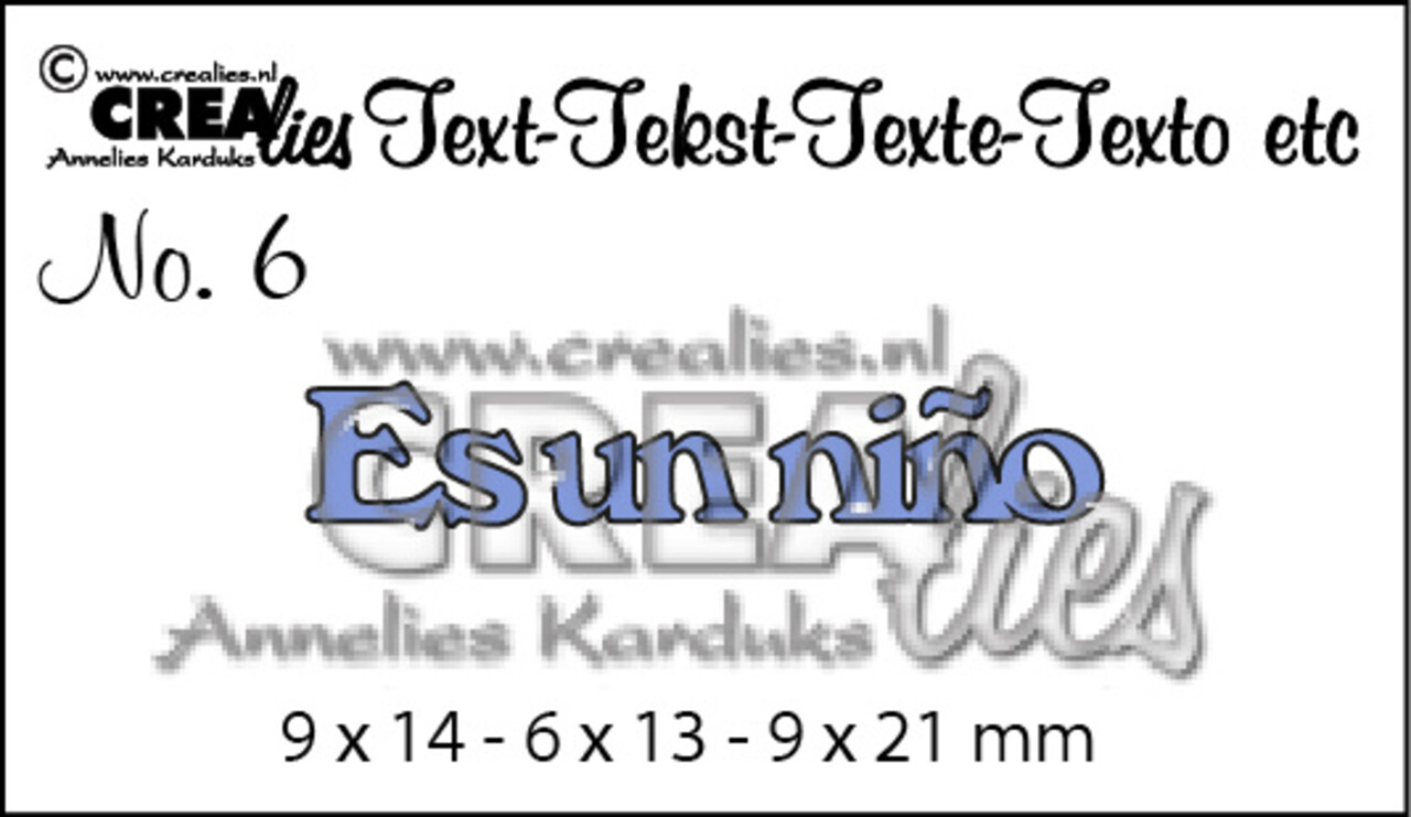 Crealies Text Dies Spanish No. 6 Es un Nino (CLES06)