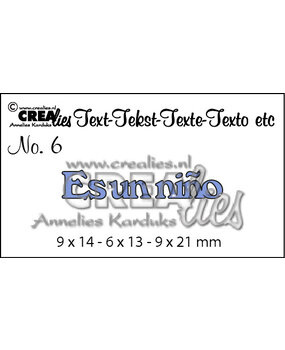 Crealies Text Dies Spanish No. 6 Es un Nino (CLES06)