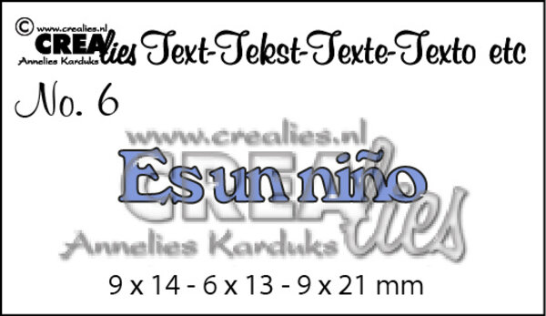 Crealies Tekst Stansen Spanish No. 6 Es un Nino (CLES06)