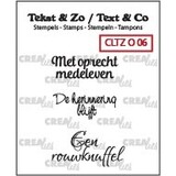 Crealies Text & Co Stamps Dutch No. 6 Overlijden (CLTZO06)