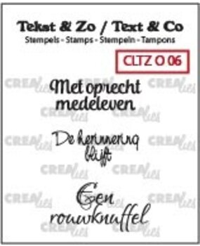 Crealies Tekst & Zo Stempels Dutch No. 6 Overlijden (CLTZO06)