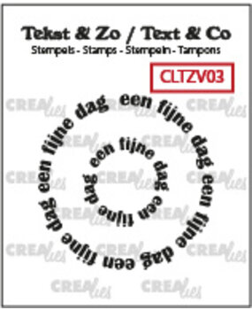 Crealies Text & Co Stamps Dutch No. 03 Rond Een Fijne Dag (CLTZV03)