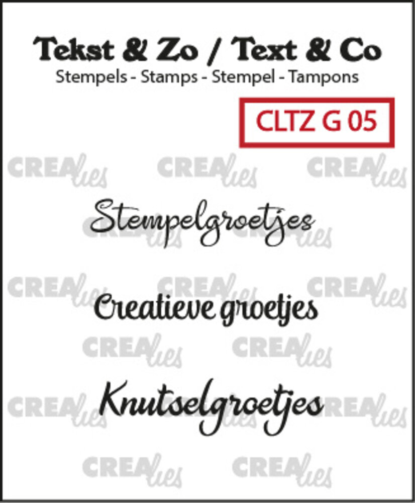 Crealies Tekst & Zo Stempels Dutch No. 5 Groetjes (CLTZG05) Crealies Tekst & Zo Stempels Dutch No. 5 Groetjes (CLTZG05)