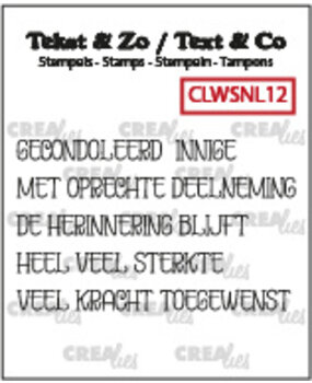 Crealies Tekst & Zo Stempels Dutch Overlijden (CLWSNL12)