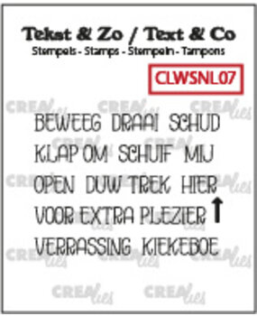 Crealies Tekst & Zo Stempels Beweeg (CLWSNL07)