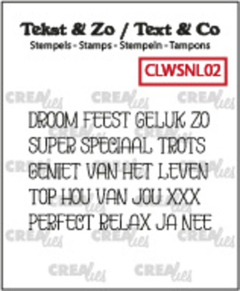 Crealies Tekst & Zo Stempels Droom (CLWSNL02) Crealies Tekst & Zo Stempels Droom (CLWSNL02)
