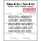 Crealies Tekst & Zo Stempels English Moments (CLWSEN01)