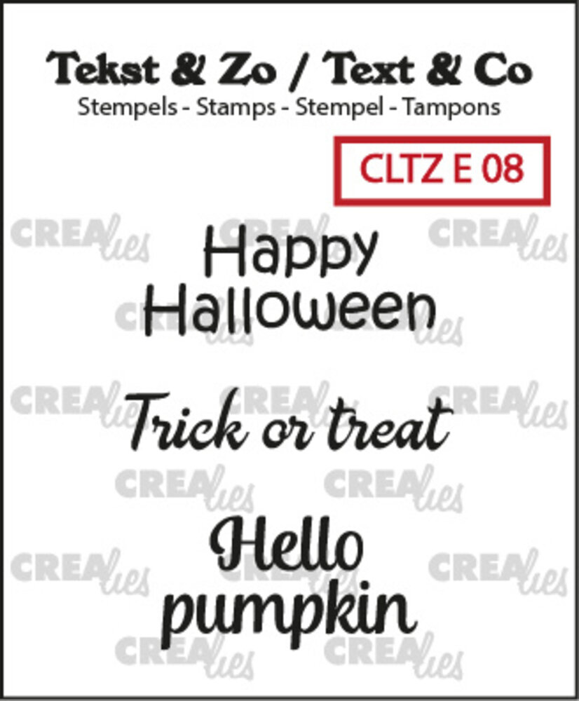 Crealies Tekst & Zo Stempels English No. 8 Halloween (CLTZE08)