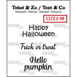 Crealies Tekst & Zo Stempels English No. 8 Halloween (CLTZE08)