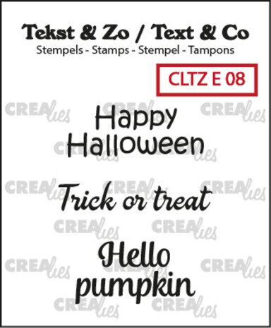 Crealies Tekst & Zo Stempels English No. 8 Halloween (CLTZE08)