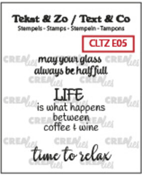 Crealies Tekst & Zo Stempels English No. 5 Wine D (CLTZE05)
