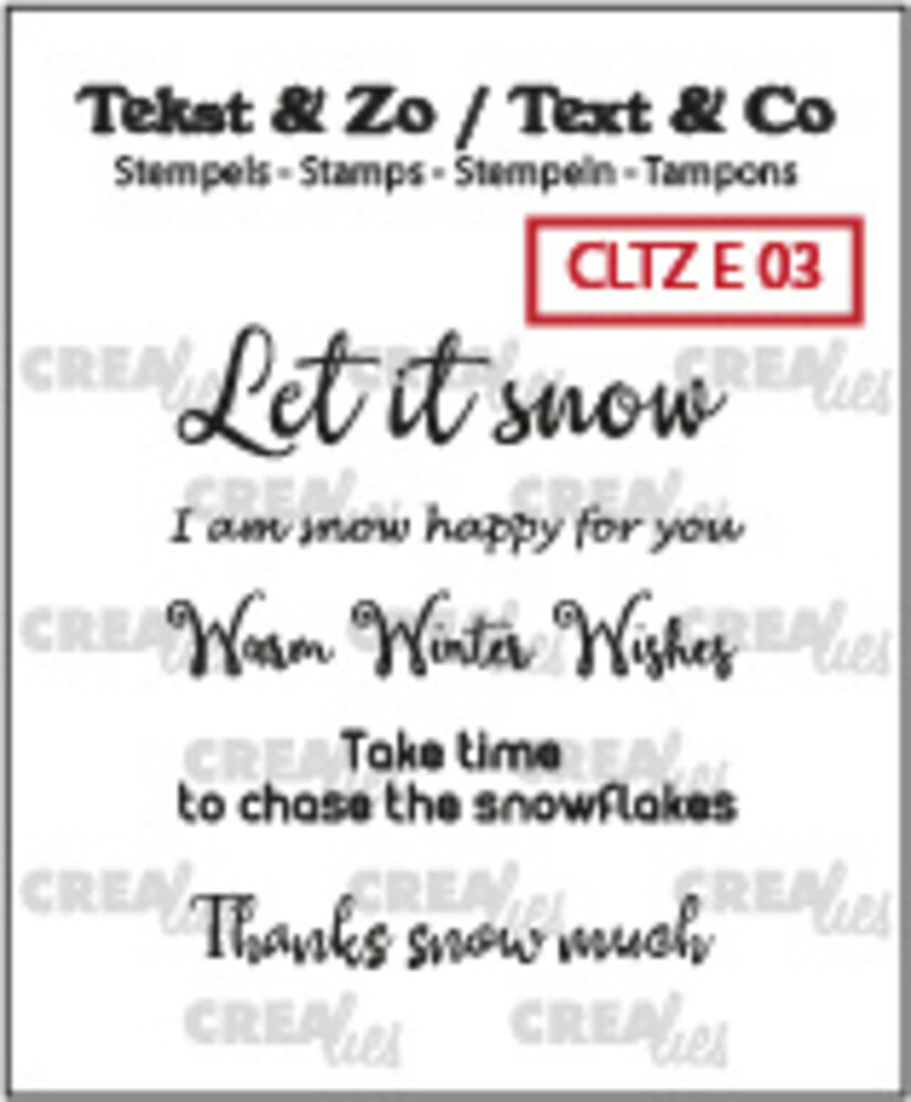 Crealies Text & Co Stamps English No. 3 Snow (CLTZE03) Crealies Text & Co Stamps English No. 3 Snow (CLTZE03)