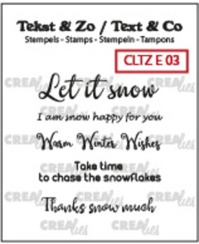 Crealies Tekst & Zo Stempels English No. 3 Snow (CLTZE03)