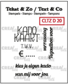 Crealies Tekst & Zo Stempels Dutch No. 20 Kadokaart (CLTZD20)