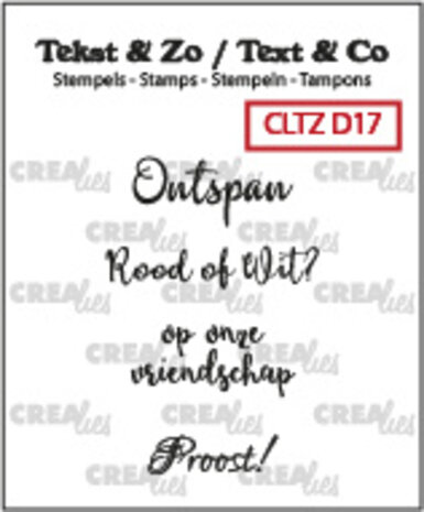 Crealies Tekst & Zo Stempels Dutch No. 17 Wijn A (CLTZD17) Crealies Tekst & Zo Stempels Dutch No. 17 Wijn A (CLTZD17)