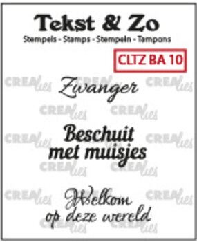 Crealies Tekst & Zo Stempels Dutch No. 10 Baby (CLTZBA10)