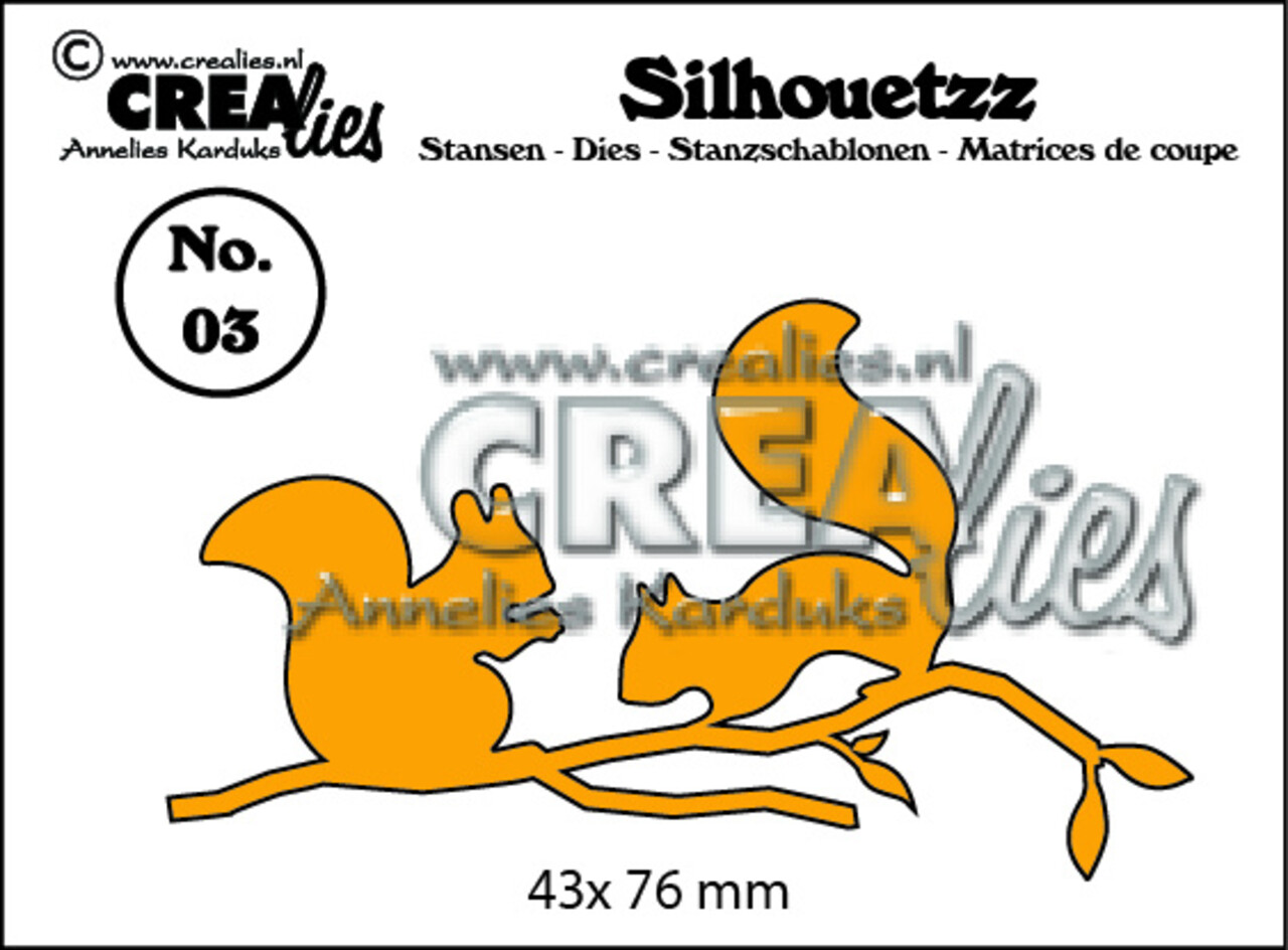 Crealies Silhouetzz Stansen No. 3 Eekhoorntjes (CLSH03)