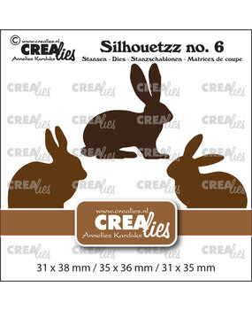 Crealies Silhouetzz Stansen No. 6 3 Konijnen/Hazen (CLSH06)
