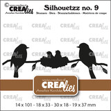 Crealies Silhouetzz Stansen No. 9 Twee Vogels Met Vogelnestje Op Tak (CLSH09)