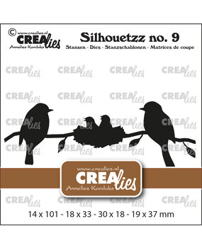 Crealies Silhouetzz Stansen No. 9 Twee Vogels Met Vogelnestje Op Tak (CLSH09)