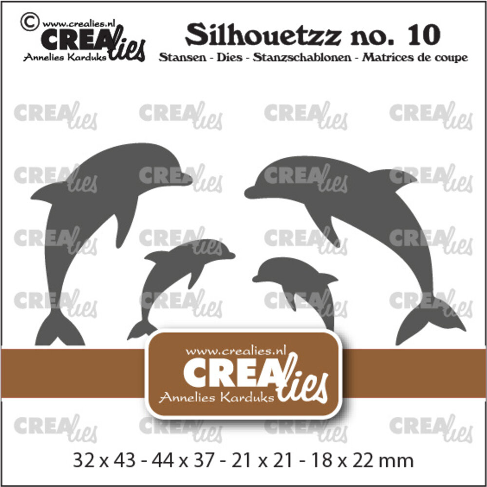 Crealies Silhouetzz Stansen No. 10 Dolfijnen (CLSH10)