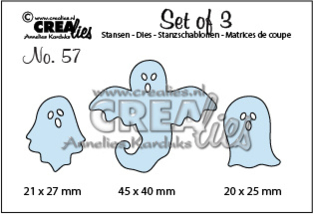 Crealies Set Van 3 Stansen No. 57 Spookjes (CLSet57)