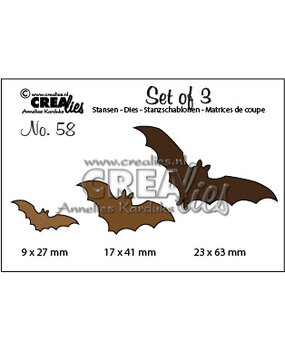 Crealies Set Van 3 Stansen No. 58 Vleermuizen (CLSet58)