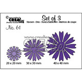 Crealies Set Van 3 Stansen No. 61 Bloemen 26 (Dicht) (CLSet61)