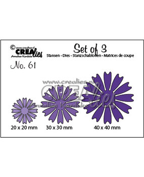 Crealies Set Van 3 Stansen No. 61 Bloemen 26 (Dicht) (CLSet61)