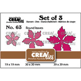 Crealies Set Van 3 Dies No. 63 Poinsettia Round Leaves (CLSet63)