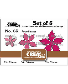 Crealies Set Van 3 Dies No. 63 Poinsettia Round Leaves (CLSet63)