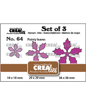 Crealies Set Van 3 Stansen No. 64 Kerstster Puntige Bladeren (CLSet64)