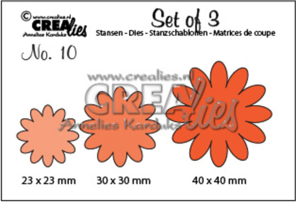 Crealies Set Van 3 Dies No. 10 Flowers 6 (CLSet10) Crealies Set Van 3 Dies No. 10 Flowers 6 (CLSet10)