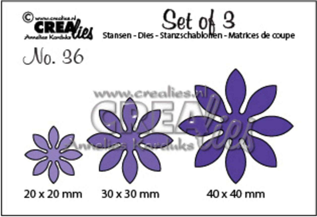 Crealies Set Van 3 Dies No. 36 Flowers 18 (CLSet36) Crealies Set Van 3 Dies No. 36 Flowers 18 (CLSet36)
