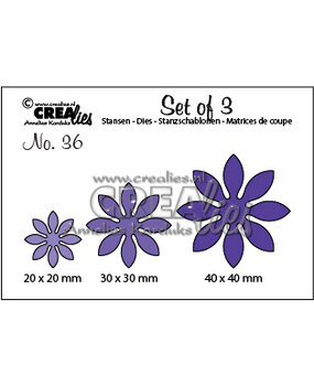 Crealies Set Van 3 Stansen No. 36 Bloemen 18 (CLSet36)