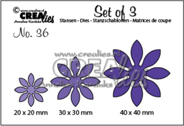 Crealies Set Van 3 Dies No. 36 Flowers 18 (CLSet36) Crealies Set Van 3 Dies No. 36 Flowers 18 (CLSet36)
