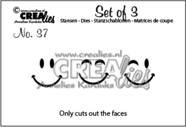Crealies Set Van 3 Dies No. 37 Faces (CLSet37)