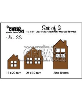 Crealies Set Van 3 Dies No. 38 Houses (CLSet38)