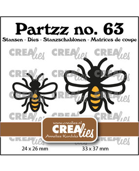 Crealies Partzz Stansen No. 63 Bijen Klein En Middel (CLPartzz63)