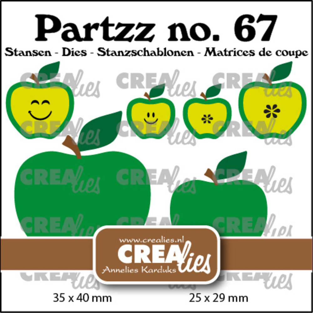 Crealies Partzz Stansen No. 67 Appel Klein En Middel (CLPartzz67)