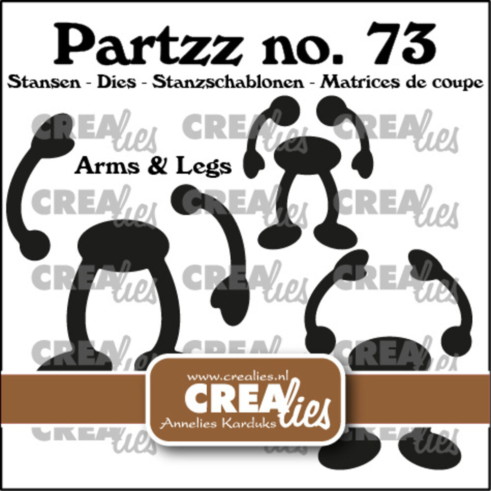 Crealies Partzz Stansen No. 73 Armen En Benen Voor Fruit (3 Maten) (CLPartzz73)