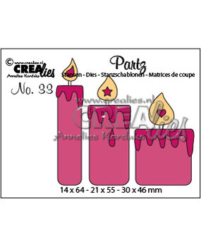 Crealies Partzz Stansen No. 33 3 Kaarsen (CLPartz33)