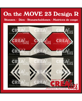 Crealies On The Move Stansen No. 23 Design R Fun Fold Card Met Halve Diagonale Vierkanten (CLMOVE23)