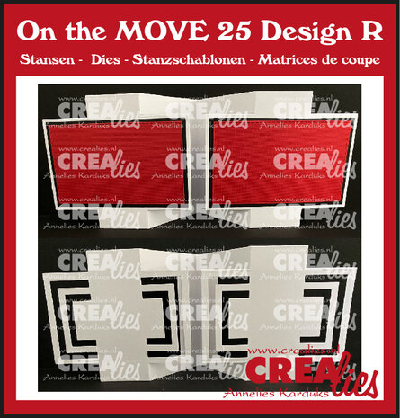Crealies On The Move Dies No. 25 Design R Fun Fold Card with Half Squares (CLMOVE25)