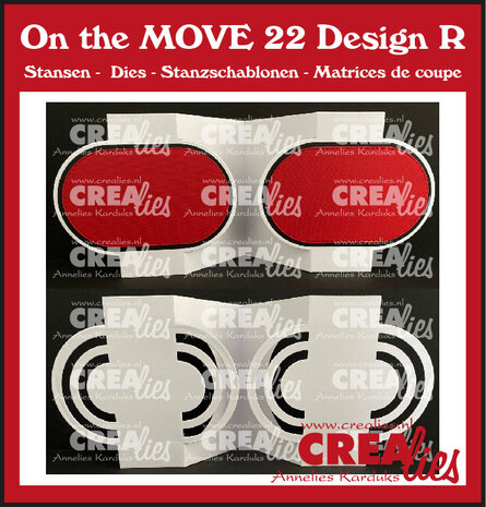 Crealies On The Move Stansen No. 22 Design R Fun Fold Card Met Halve Cirkels (CLMOVE22) Crealies On The Move Stansen No. 22 Design R Fun Fold Card Met Halve Cirkels (CLMOVE22)