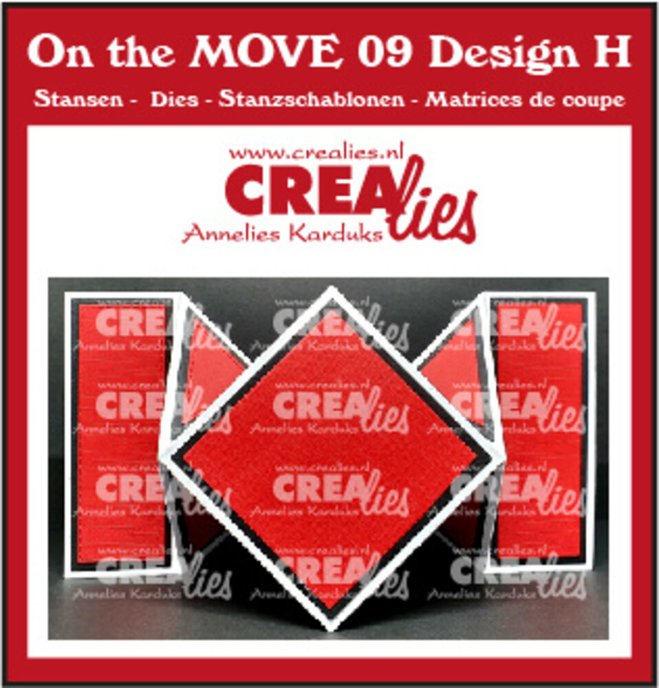 Crealies On The Move Stansen No. 9 Design H Vierkante Vouwkaart (CLMOVE09)