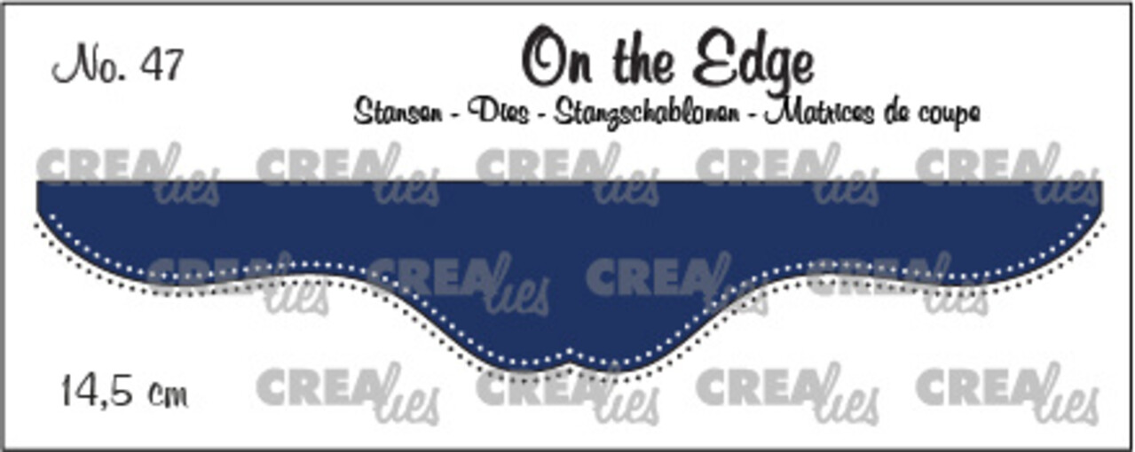 Crealies On The Edge XL Stansen No. 47 20.8 cm met Dubbele Stippenlijn (CLOTEXL47)